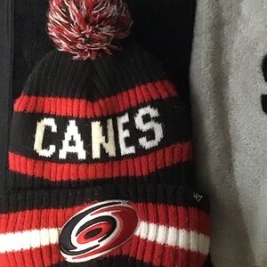 Canes Black and Red Knit Beanie